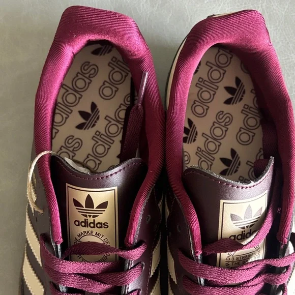 adidas Burgundy and Cream Sneakers - Picture 3 of 6